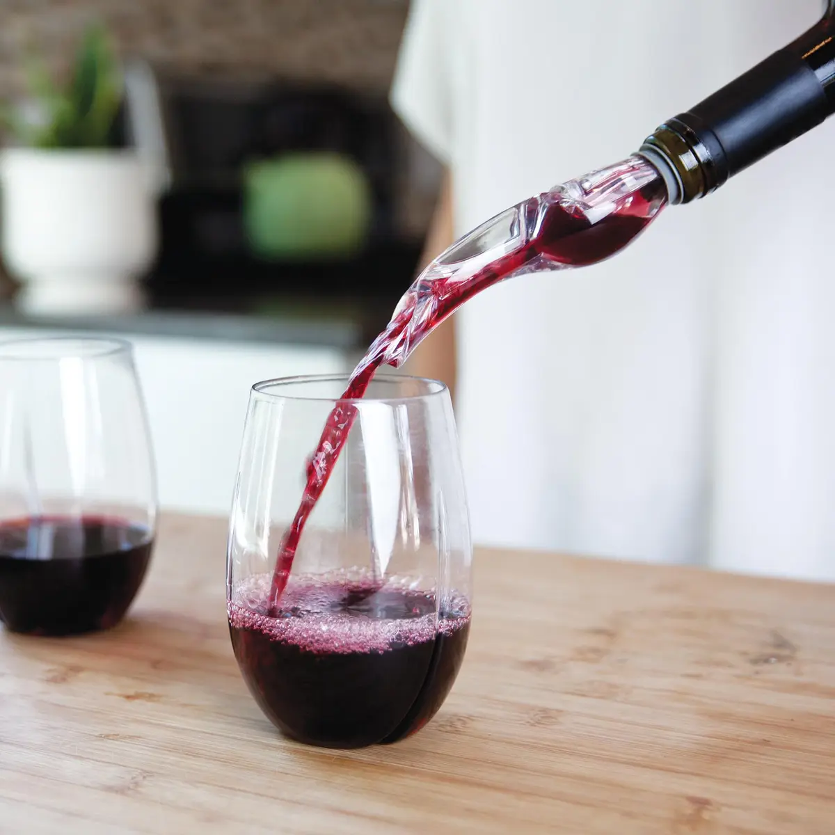Host Tilt Wine Aerator Pour Spout | Adjustable Bottle Pourer with Stand, Gray, 1 - view 5