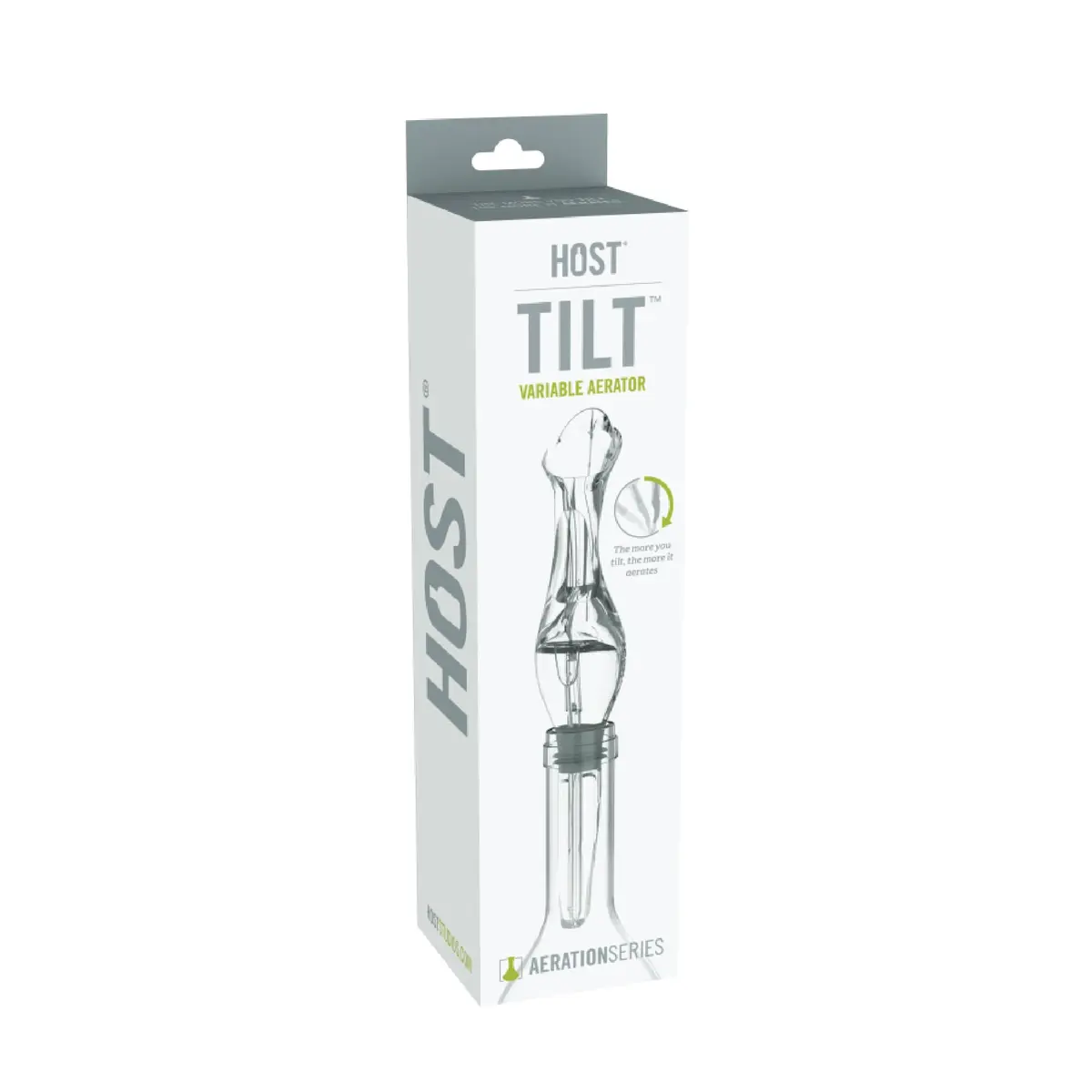 Host Tilt Wine Aerator Pour Spout | Adjustable Bottle Pourer with Stand, Gray, 1 - view 8