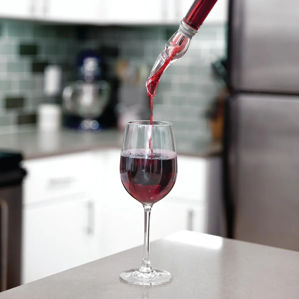 Host Tilt Wine Aerator Pour Spout | Adjustable Bottle Pourer with Stand, Gray, 1 - view 4