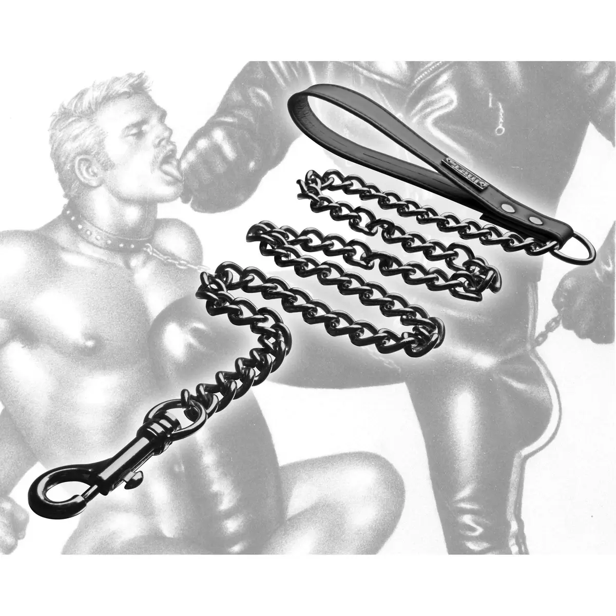 Tom of Finland Gun Metal Chain Leash 30 inches | Durable Metal Design - view 2