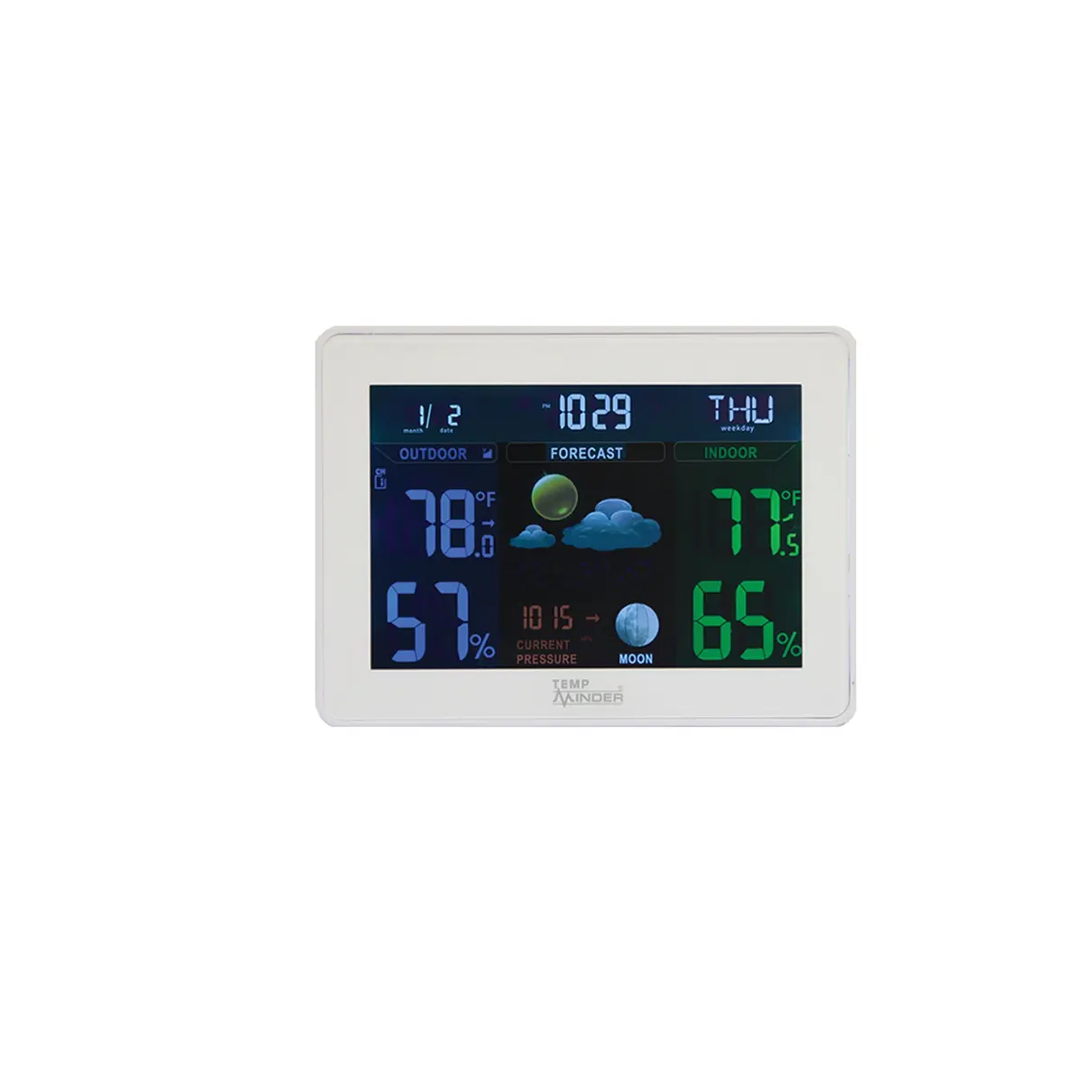 Valterra Weather Station Color LCD Indoor Outdoor Thermometer | Atomic Clock & Remote Sensors - main product image