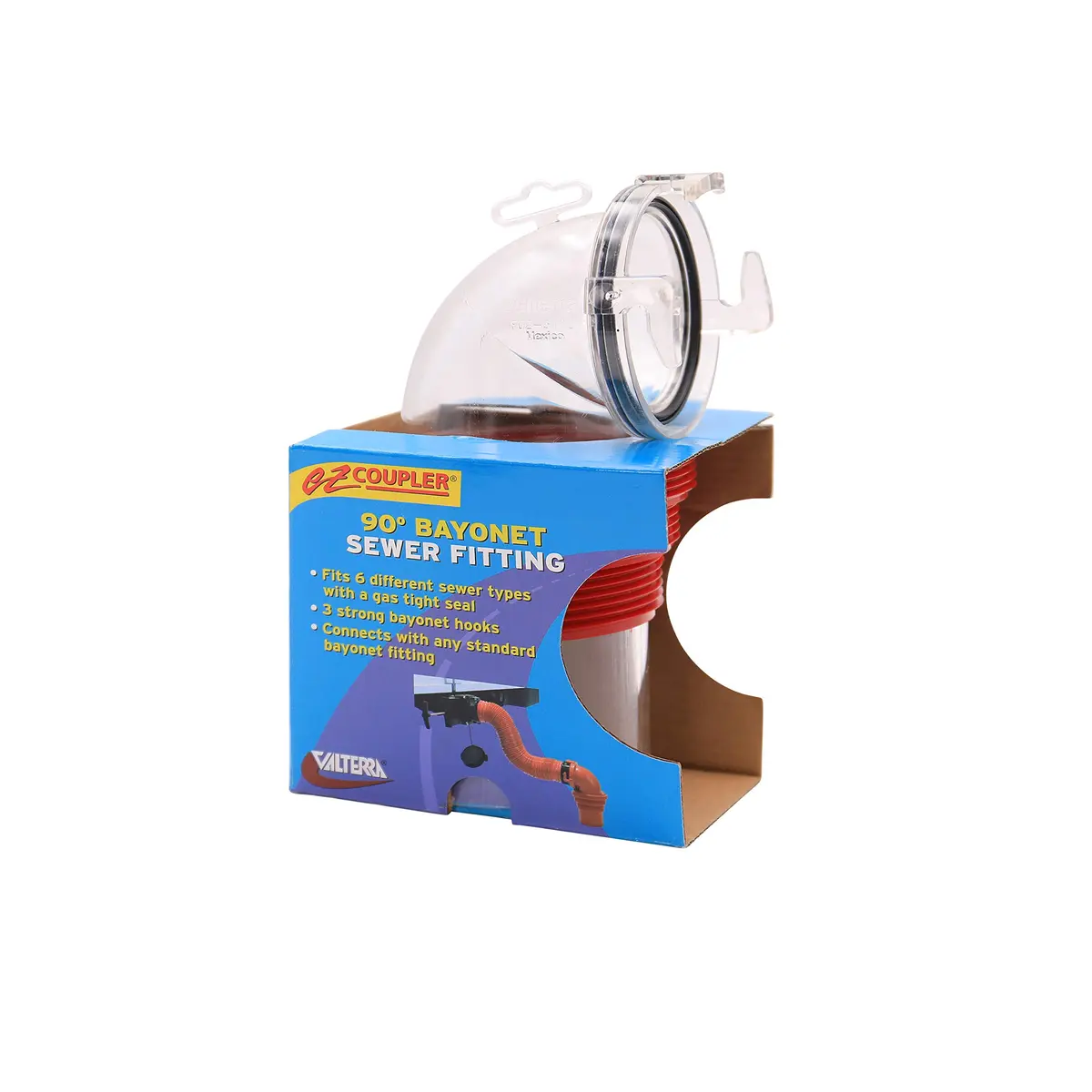 Valterra EZ Coupler 90 Bayonet Sewer Fitting | Durable RV Waste Water Adapter (70-120 chars) - view 8
