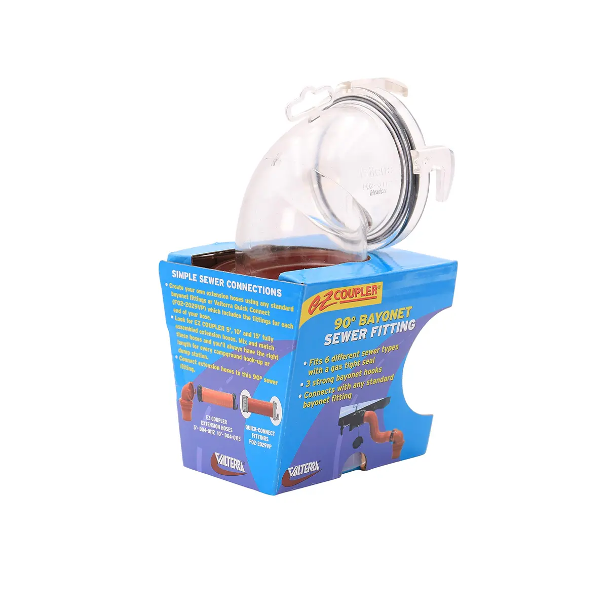 Valterra EZ Coupler 90 Bayonet Sewer Fitting | Durable RV Waste Water Adapter (70-120 chars) - view 9