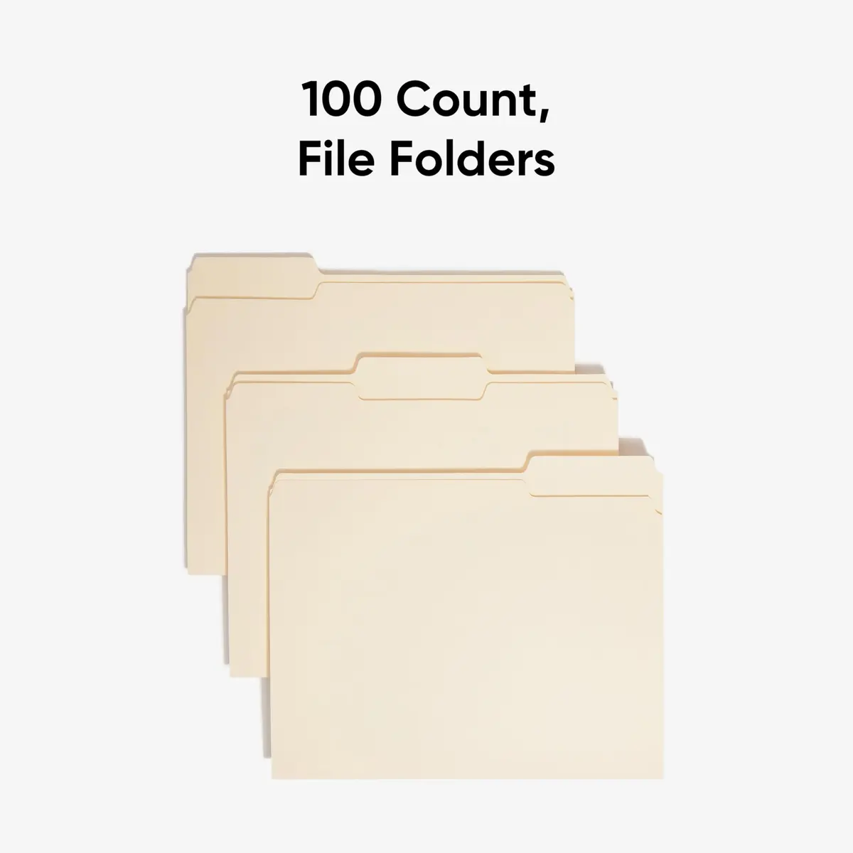 SMEAD File Folders Letter Sized 1/3-Cut Tab Assorted Positions 100 Pack | Durable Manila Office Folders - view 2