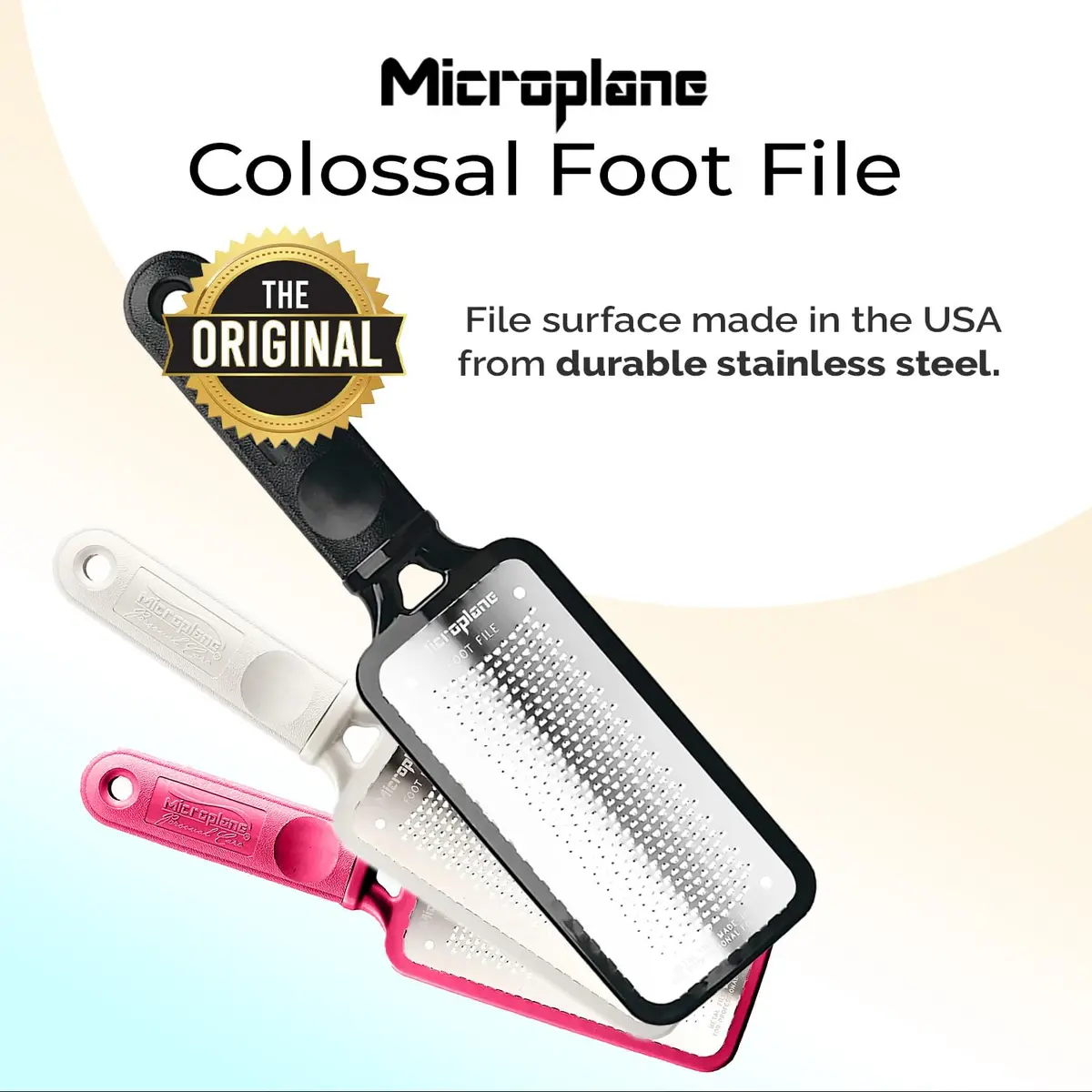 Microplane Foot Scraper White | Stainless Steel Dead Skin Remover for Feet - view 3