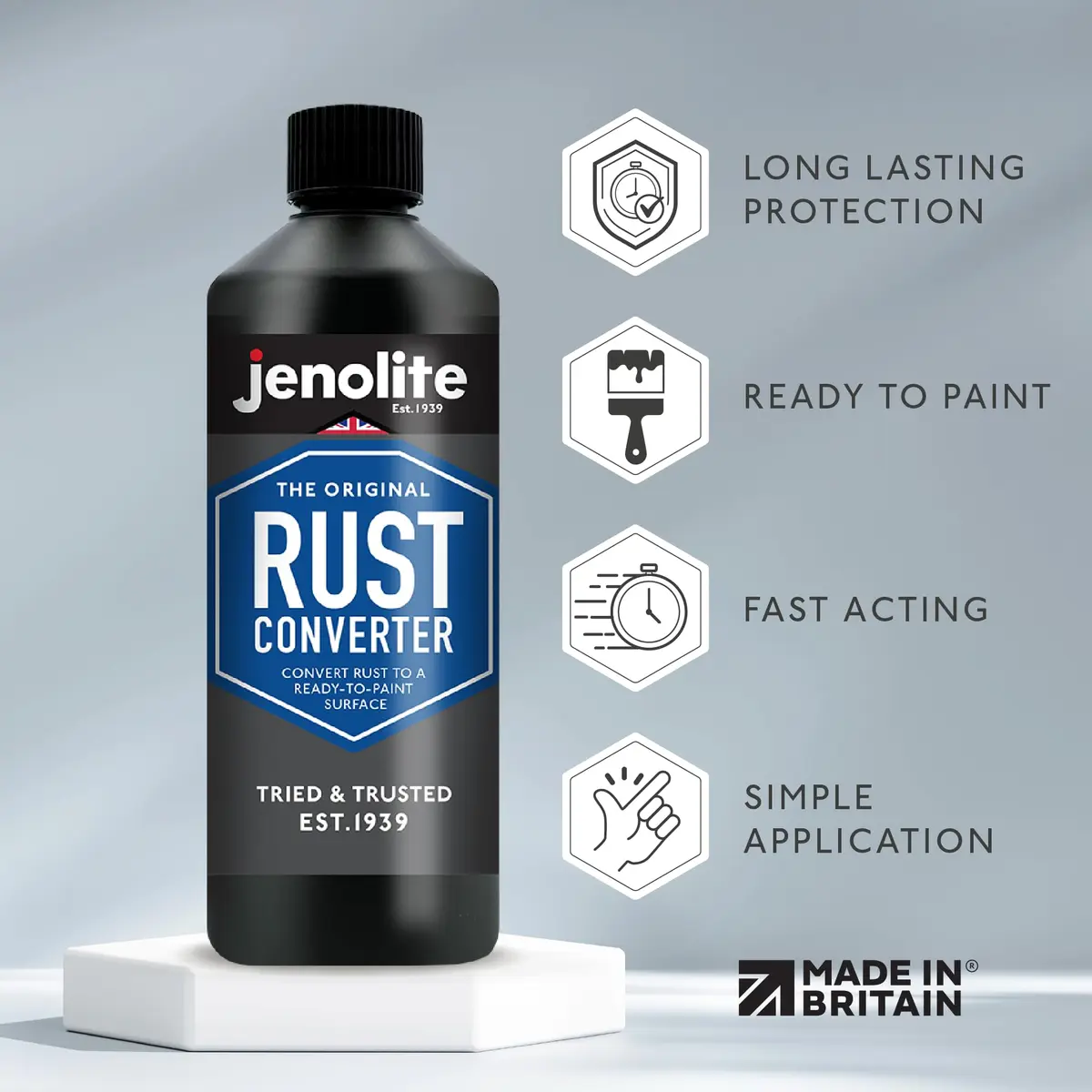 JENOLITE Rust Converter Liquid 33.8 Fl Oz | Fast-Acting Metal Rust Neutralizer - view 2
