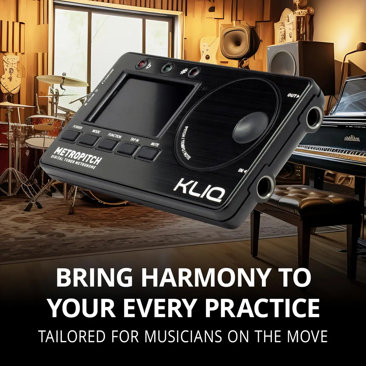 KLIQ MetroPitch Digital Metronome & Tuner for Piano, Guitar & Bass | 3-in-1 Compact Practice Tool with Accurate Tuning & Rhythm - view 3