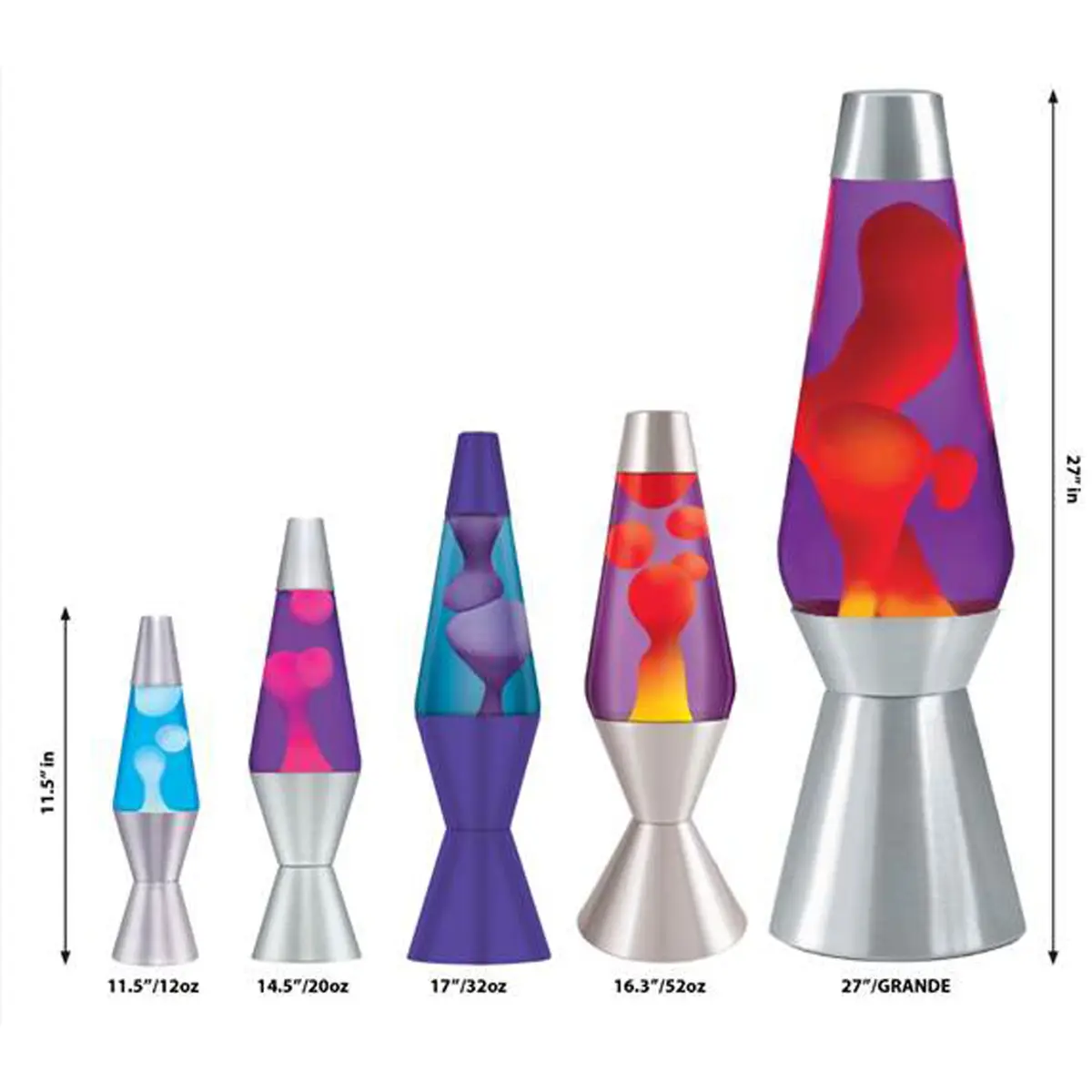 Lava Lite Colormax Volcano Lava Lamp 14.5-inch | Retro Motion Lamp with White Wax and Tri-Colored Globe - view 3