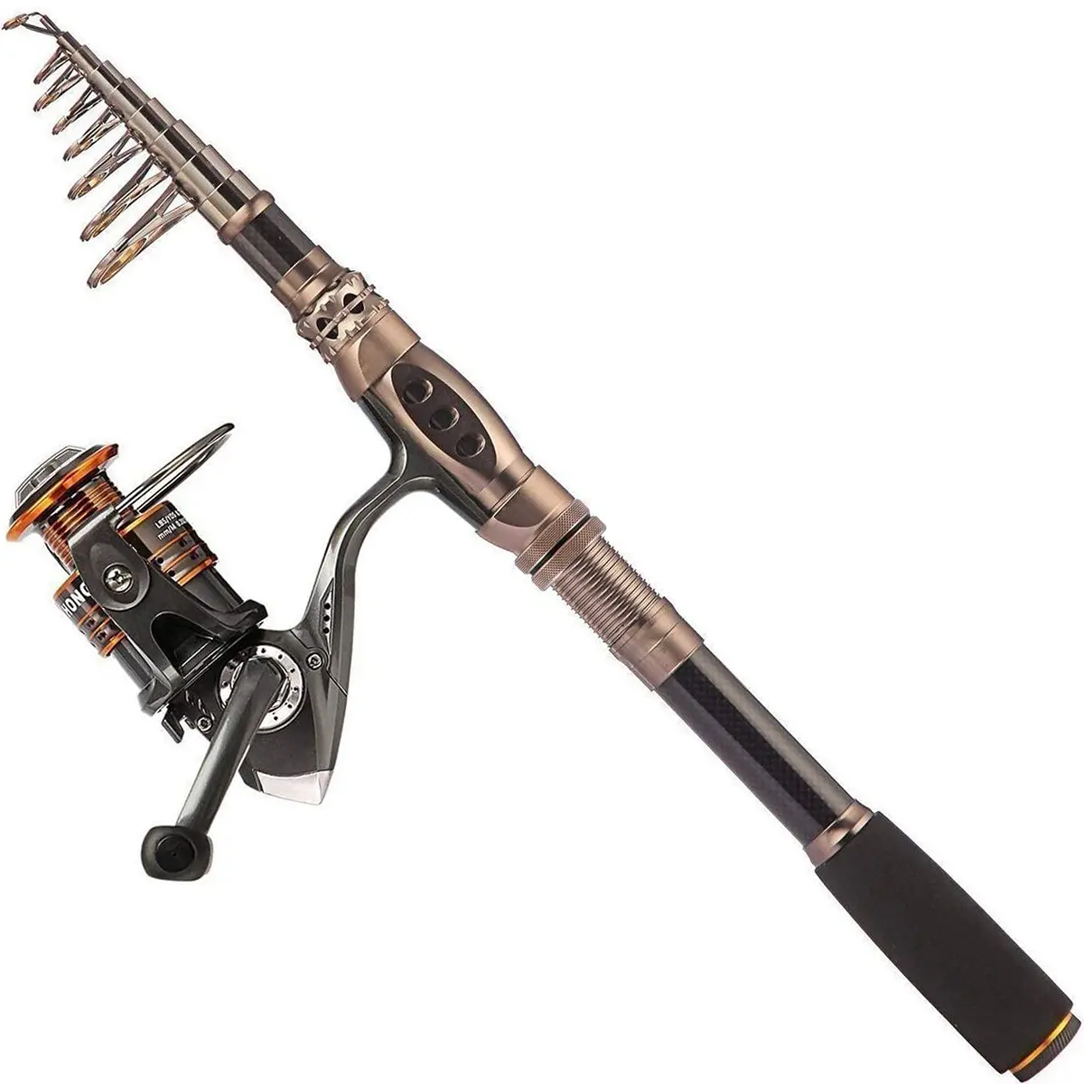 PLUSINNO Fishing Rod and Reel Combos Carbon Fiber Telescopic Fishing Rod with Reel Combo Sea Saltwater Freshwater Kit (7.87 ft, Ambidextrous) - main product image