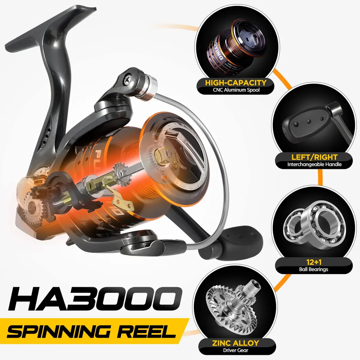 PLUSINNO Fishing Rod and Reel Combos Carbon Fiber Telescopic Fishing Rod with Reel Combo Sea Saltwater Freshwater Kit (7.87 ft, Ambidextrous) - view 5