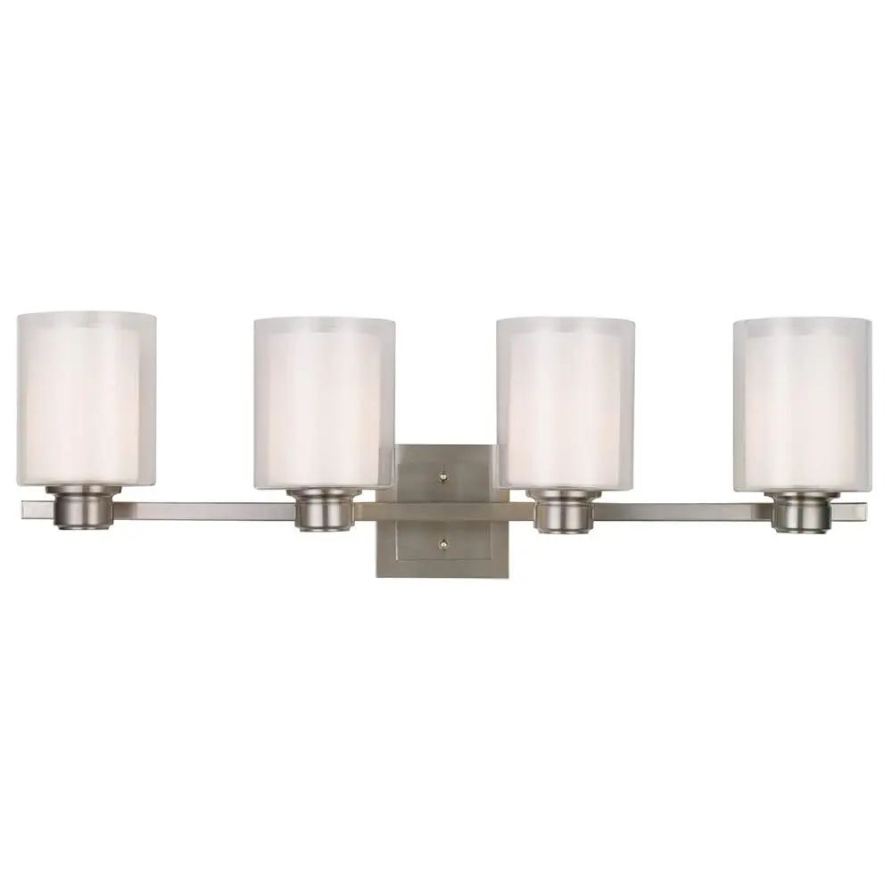 Design House Oslo 4-Light Vanity Light 10.25in Satin Nickel | Dimmable Bathroom Fixture - main product image