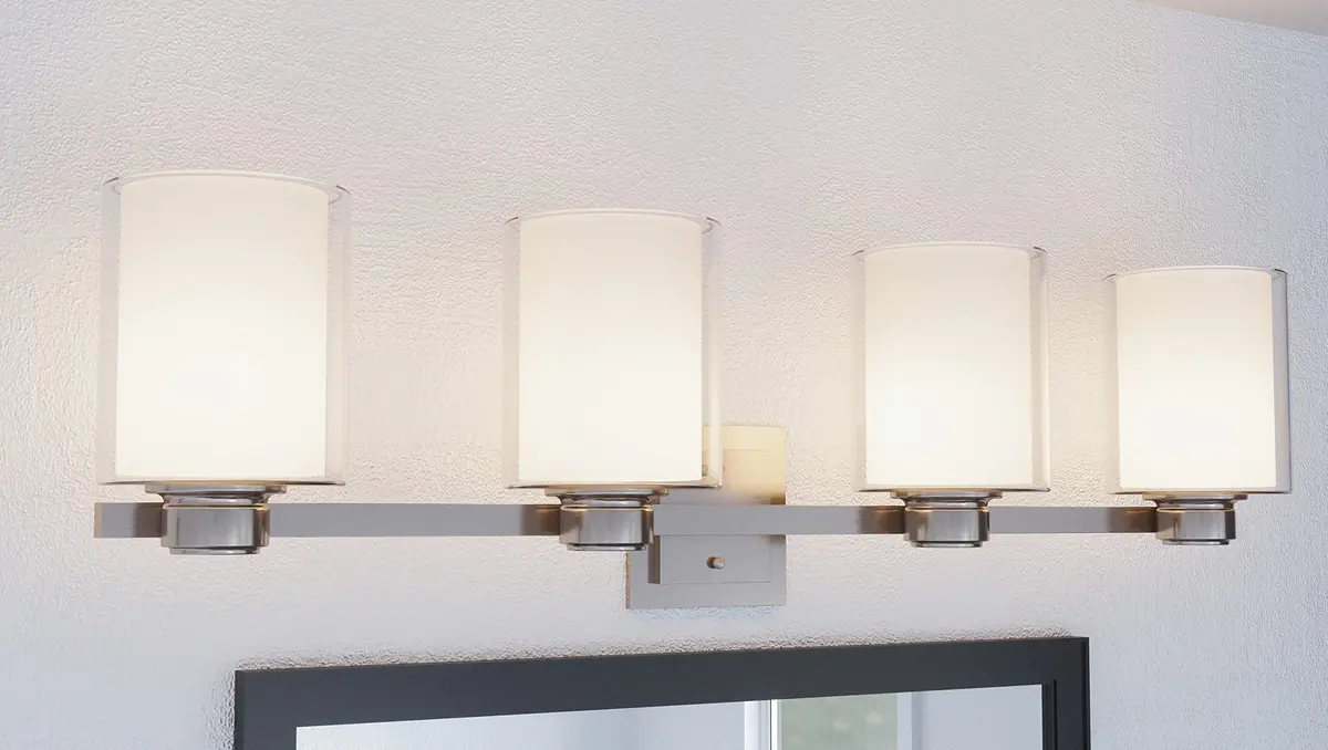 Design House Oslo 4-Light Vanity Light 10.25in Satin Nickel | Dimmable Bathroom Fixture - view 3