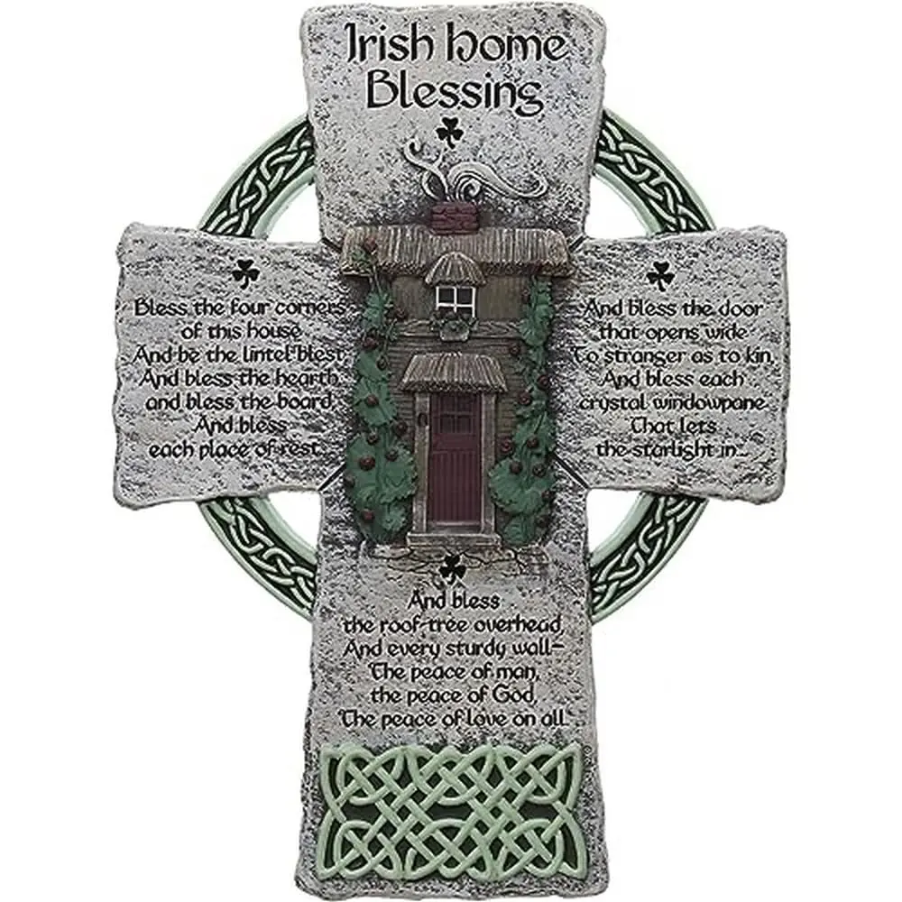 Cathedral Art Irish Home Blessing Resin Wall Cross | Blessings & Irish Heritage Decor - main product image