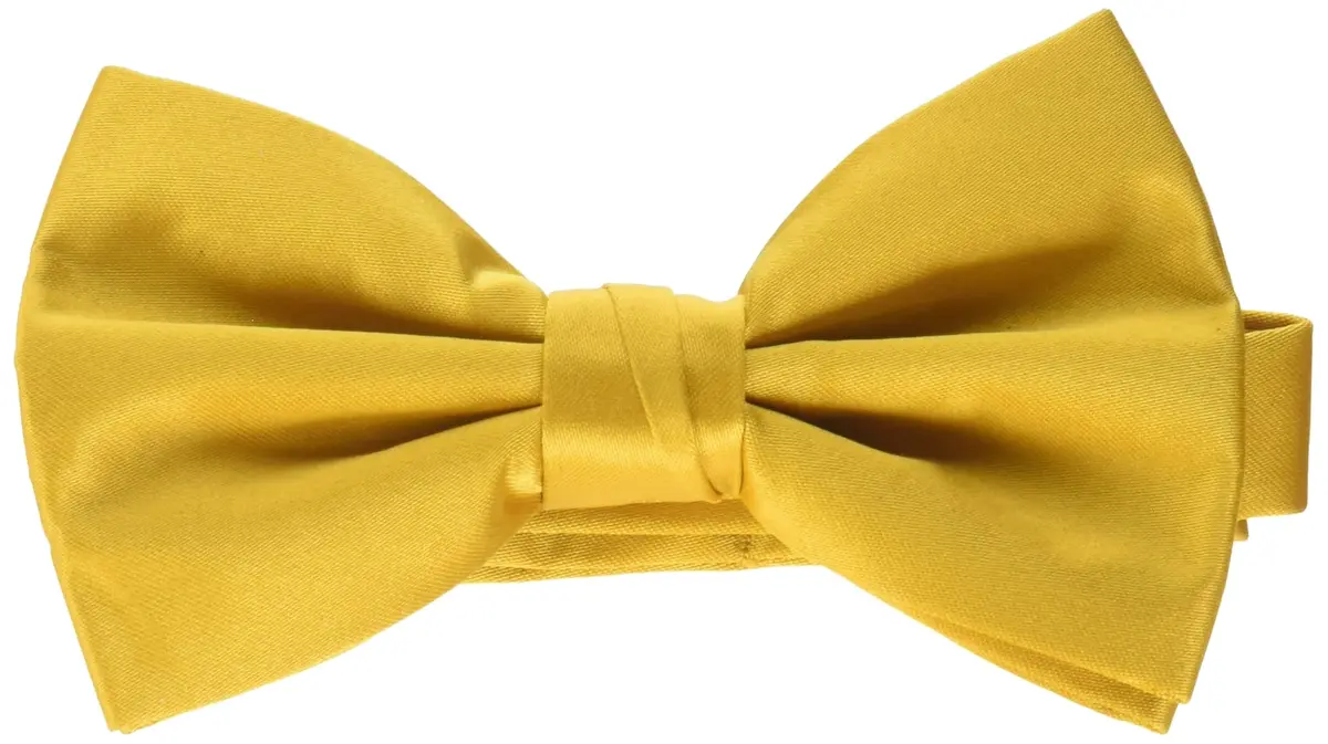 Stacy Adams Satin Solid Bow Tie, Gold | Handmade Microfiber Formal Accessory - main product image