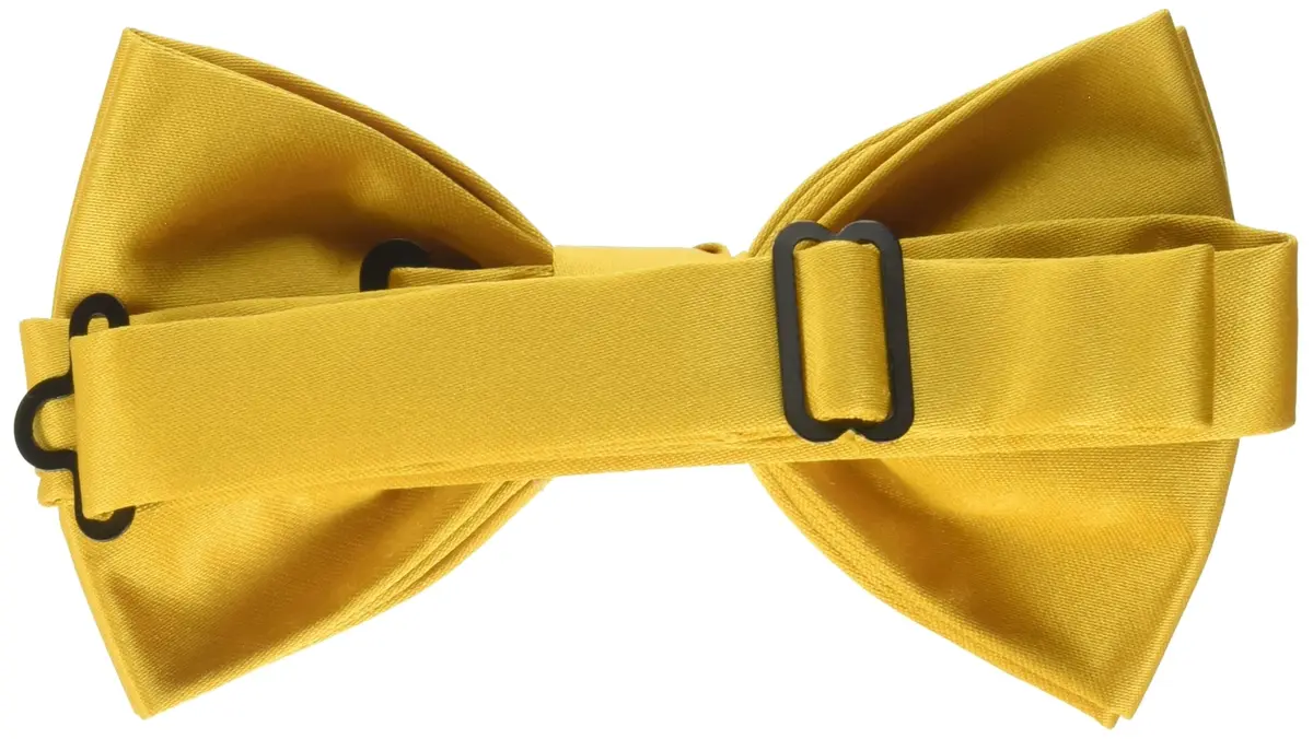 Stacy Adams Satin Solid Bow Tie, Gold | Handmade Microfiber Formal Accessory - view 2