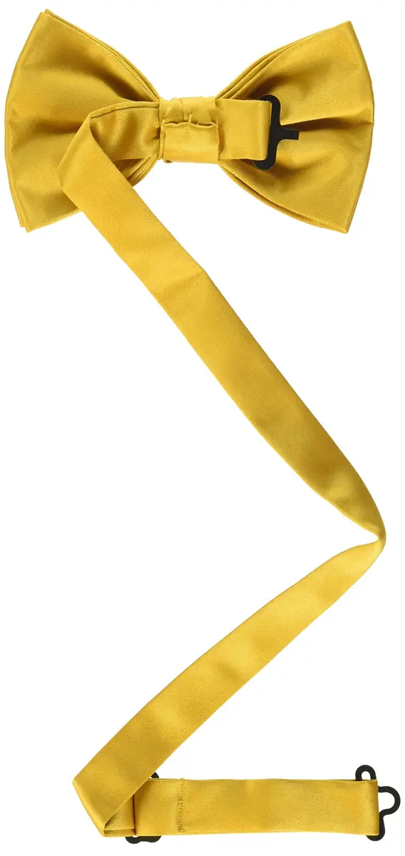 Stacy Adams Satin Solid Bow Tie, Gold | Handmade Microfiber Formal Accessory - view 3