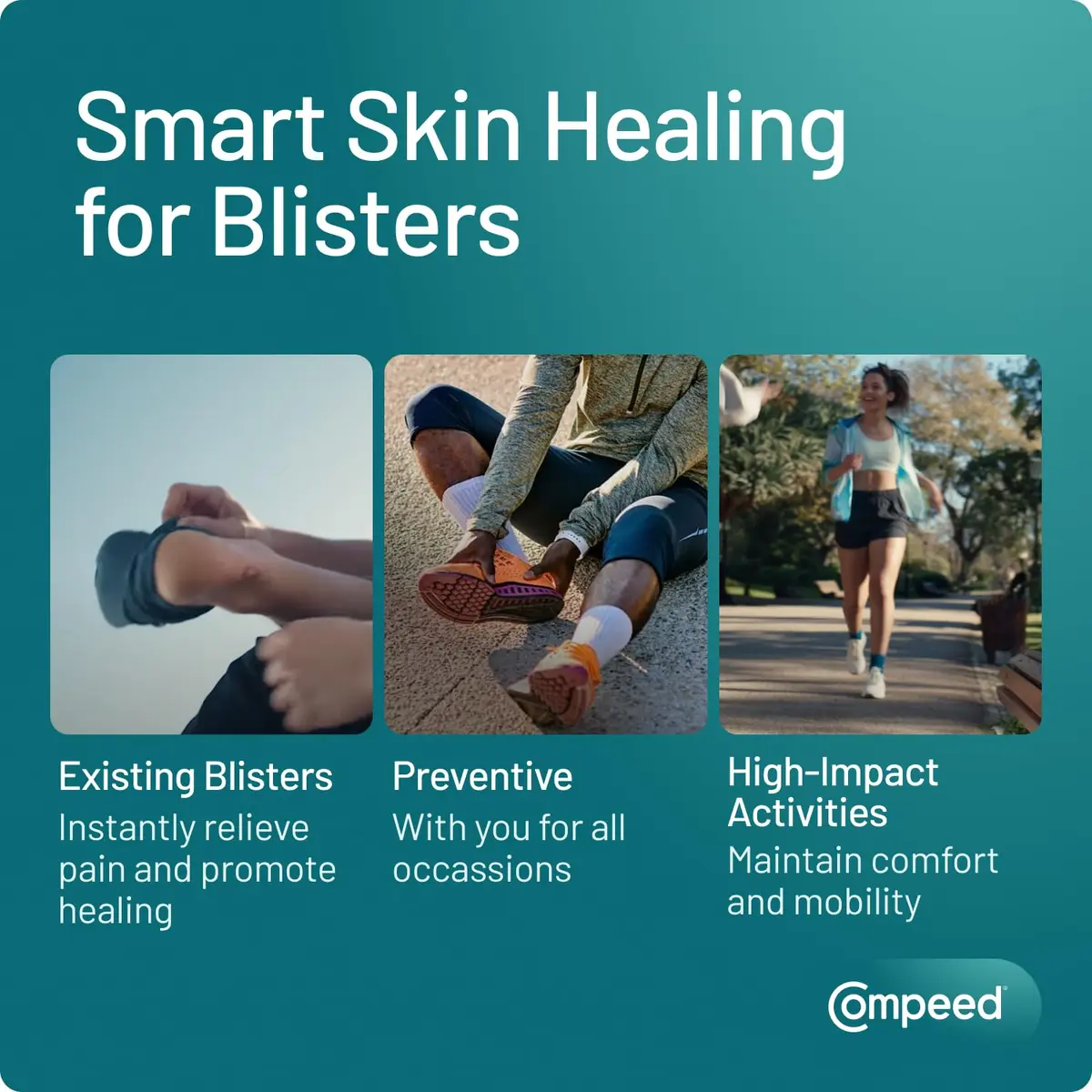 Compeed Sports Heel Blister Plasters 5 Hydrocolloid Cushions | Heal Fast & Discreet - view 3