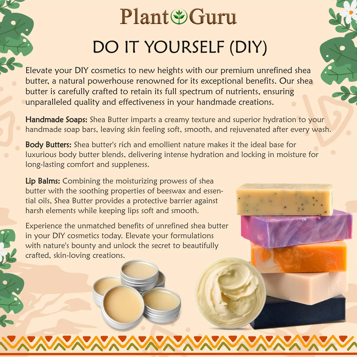 Plant Guru Raw African Shea Butter 16 oz. | Pure, Unrefined, Moisturizes Dry Skin & Hair - view 6