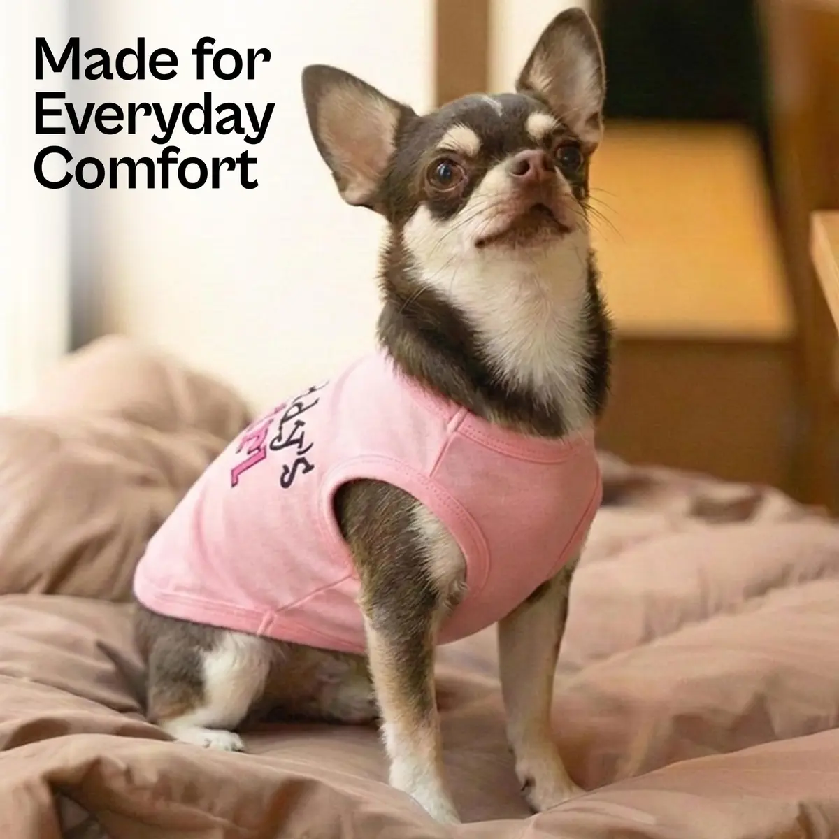 Parisian Pet Dog Shirt – 100% Cotton Sleeveless Pink Shirt for Small Dogs – Breathable & Lightweight, Girl Dogs Clothes - Stretchy Daddy’s Girl Pet Shirt - view 5