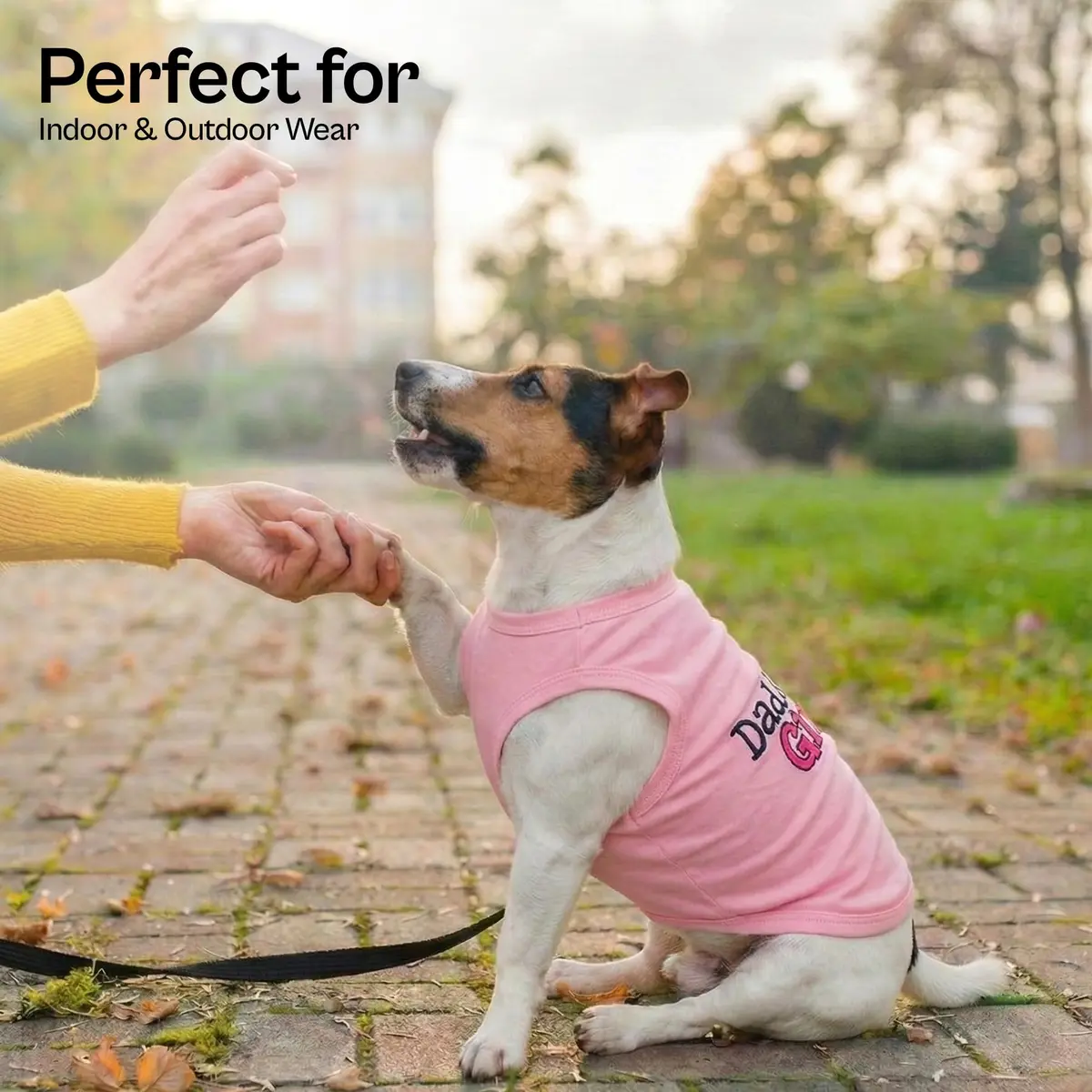 Parisian Pet Dog Shirt – 100% Cotton Sleeveless Pink Shirt for Small Dogs – Breathable & Lightweight, Girl Dogs Clothes - Stretchy Daddy’s Girl Pet Shirt - view 4