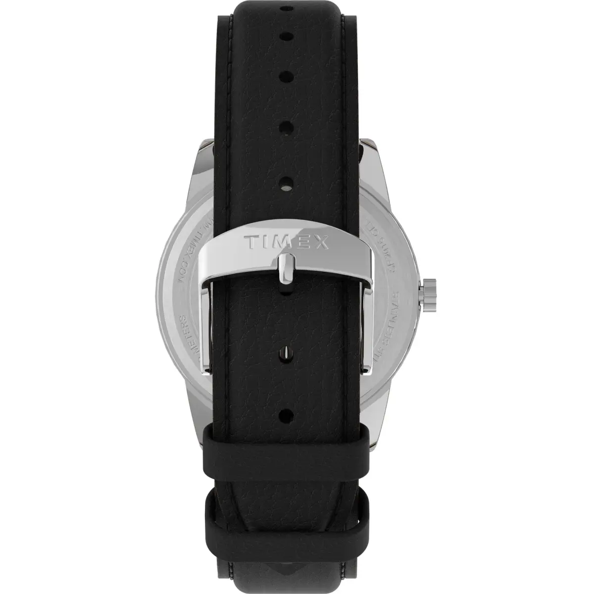 Timex Men's Easy Reader 38mm Watch – Silver-Tone Case White Dial with Black Leather Strap | Classic Analog Quartz Watch - view 3