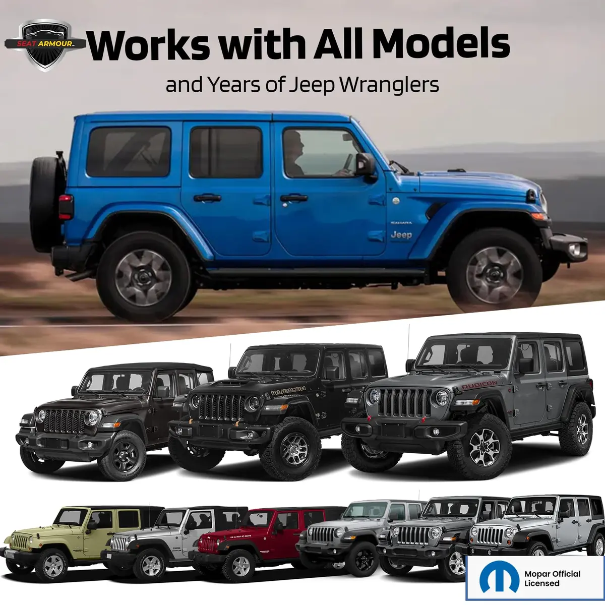 Seat Armour Jeep Seat Towel - Universal Fit Soft Machine Washable Jeep Towel - Easy Install, Multipurpose Towel2Go Seat Cover for Jeep - Blue | Airbag-Safe, Durable - view 5