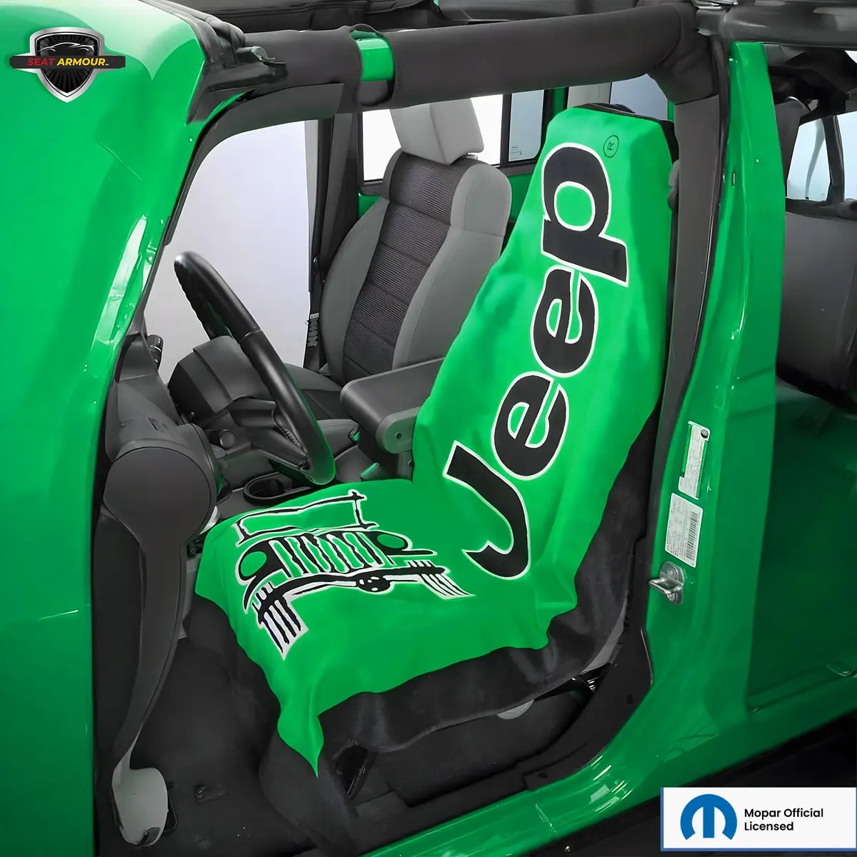 Seat Armour Jeep Seat Towel - Universal Fit Soft Machine Washable Jeep Towel - Easy Install, Multipurpose Towel2Go Seat Cover for Jeep - Green - view 6