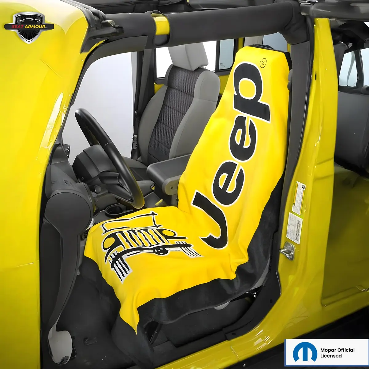 Seat Armour Seat Towel - Universal Fit Soft Machine Washable Towel - Easy Install, Multipurpose Towel2Go Seat Cover for Jeep Car - Yellow | Car Seat Protector - view 6