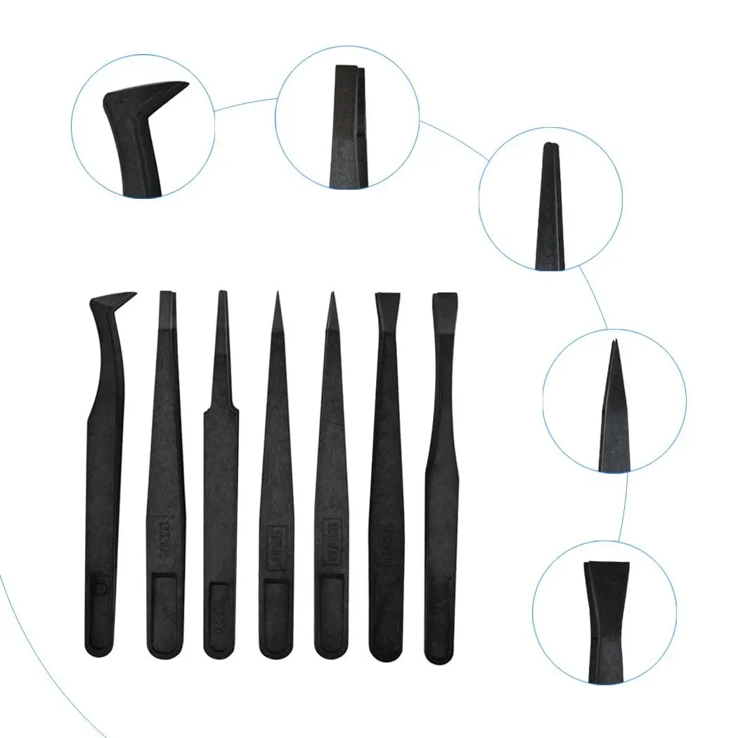 Marrywindix Plastic Tweezers 7pcs | Anti-static Precision Electronics & Jewelry Tool - view 4