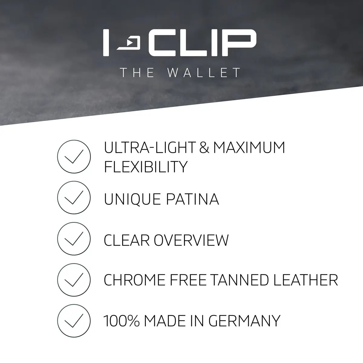 I-CLIP Premium Leather Slim Wallet for Men | 9 cm (3.54 in) Black - view 5