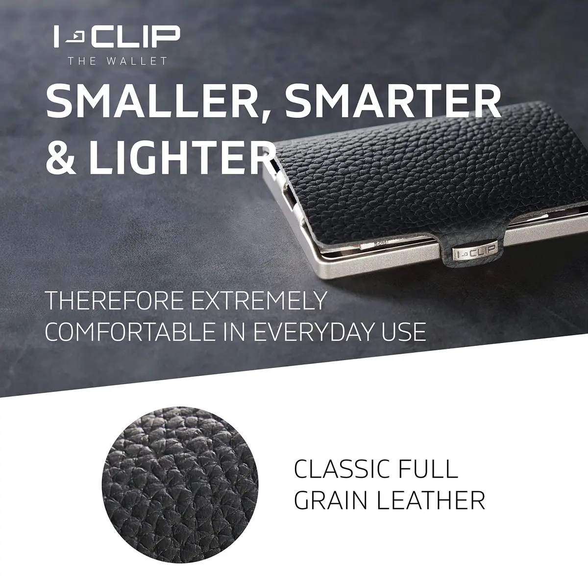 I-CLIP Premium Leather Slim Wallet for Men | 9 cm (3.54 in) Black - view 4