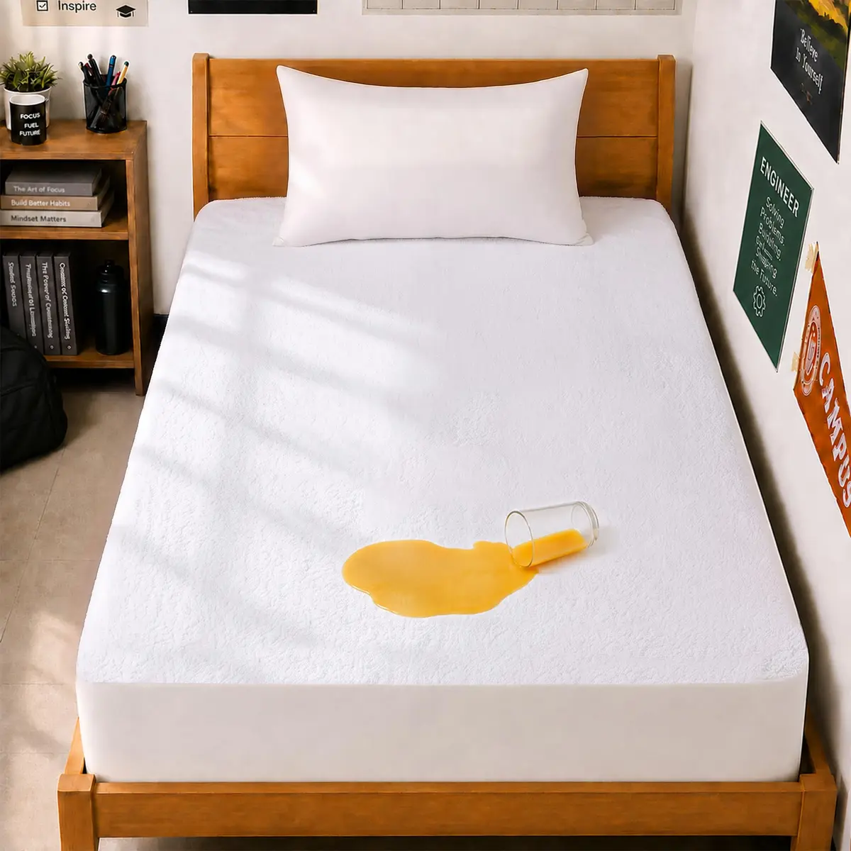 Utopia Bedding Waterproof Twin XL Mattress Protector 15" Deep Pocket | Breathable, Fitted Style, White - main product image