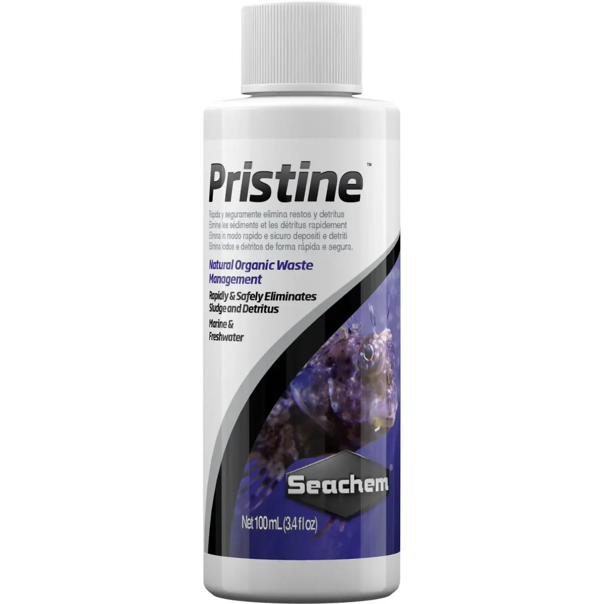 Seachem Pristine Natural Waste Management 100ml (3.4 fl oz) | Organic Sludge & Detritus Eliminator - main product image