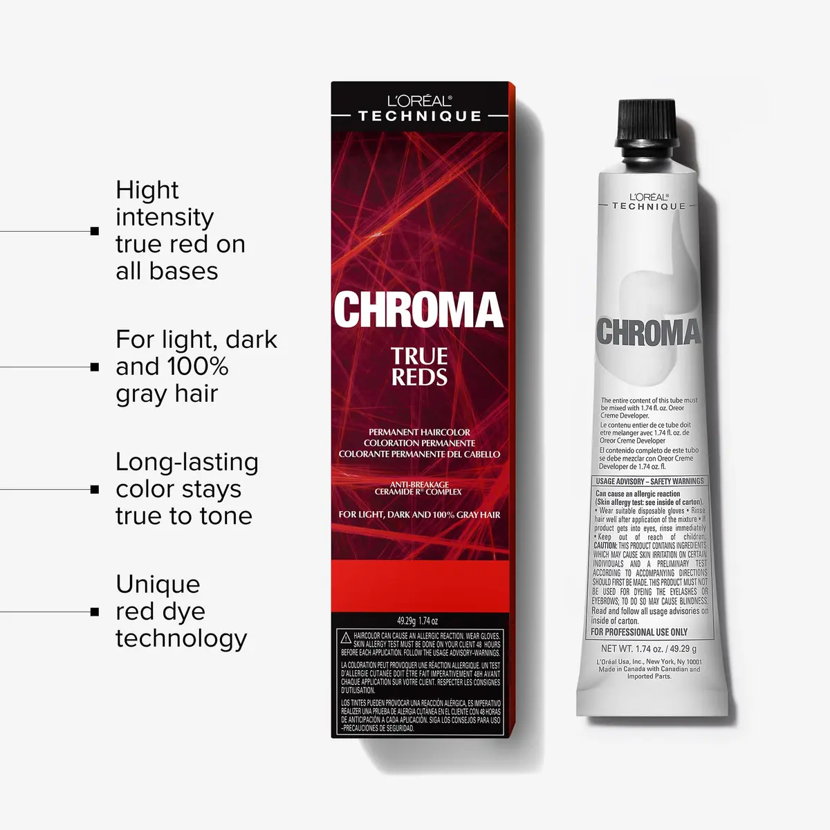 L'OREAL TECHNIQUE Chroma True Reds Permanent Hair Color - Sangria | Long-Lasting Red Shade, Suitable for All Hair Bases, Anti-Breakage Ceramide R™ Complex - view 3