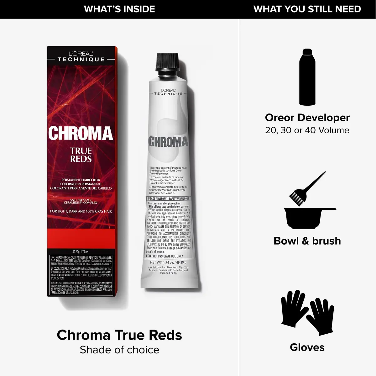 L'OREAL TECHNIQUE Chroma True Reds Permanent Hair Color - Sangria | Long-Lasting Red Shade, Suitable for All Hair Bases, Anti-Breakage Ceramide R™ Complex - view 4