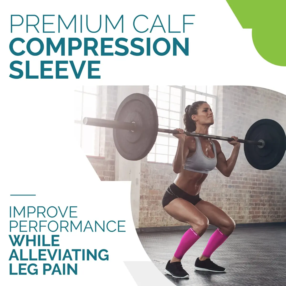 Run Forever Pink Medium Calf Compression Sleeve | 20-30mmHg Graduated Compression for Pain Relief & Recovery - view 3