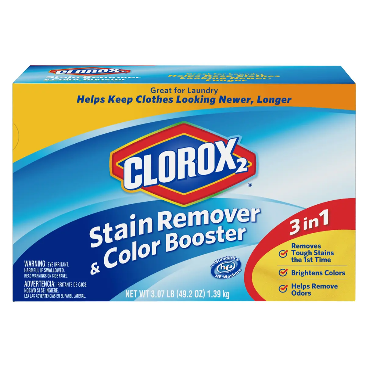 Clorox Laundry Stain Remover and Color Booster Powder 49.2 Oz | Brightening & Odor Elimination - main product image