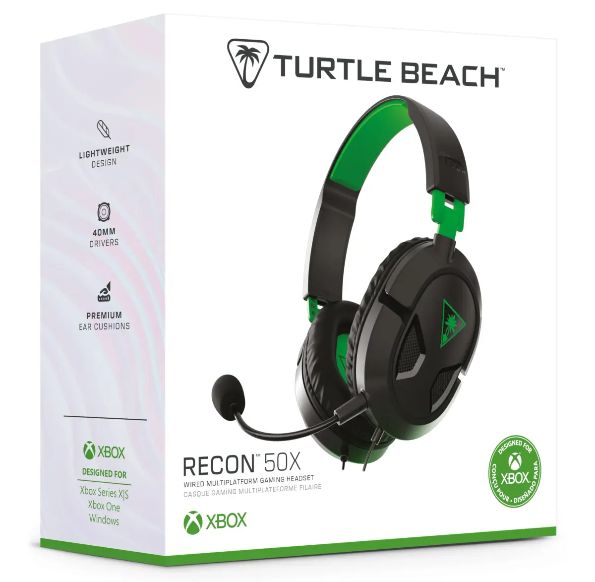 Turtle Beach Recon 50X Wired Gaming Headset Black/Green | 40mm Speakers, Removable Mic, Multiplatform Compatibility - view 8