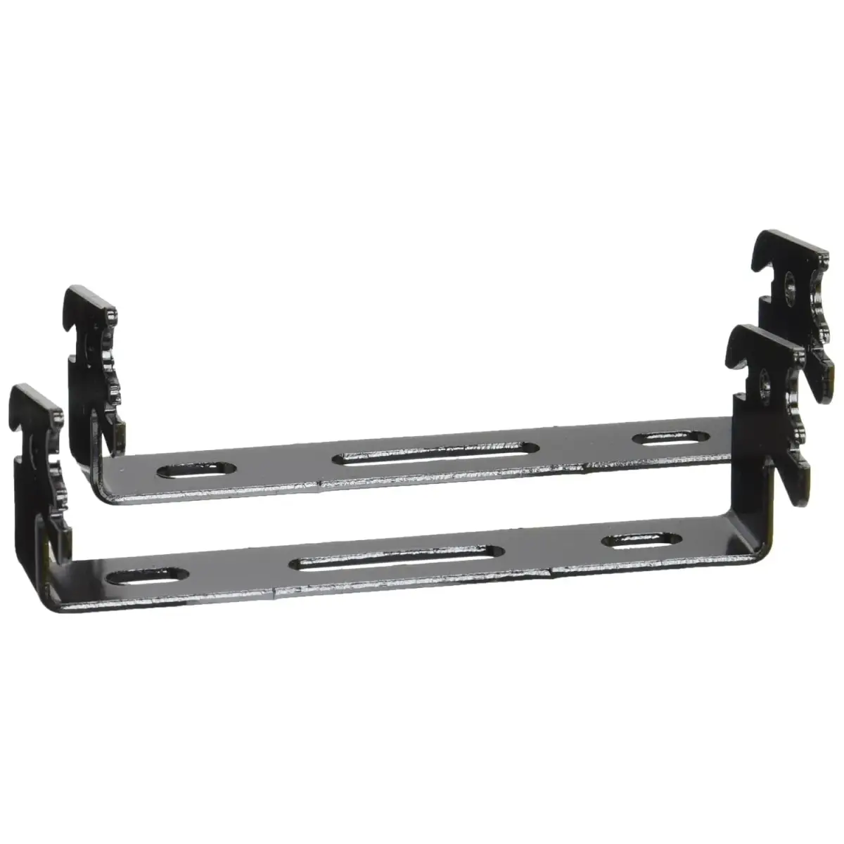 Wall Control Black 1in x 4in C-Bracket Slotted Metal Pegboard Hooks (2-Pack) | Secure Garage Tool Storage - main product image