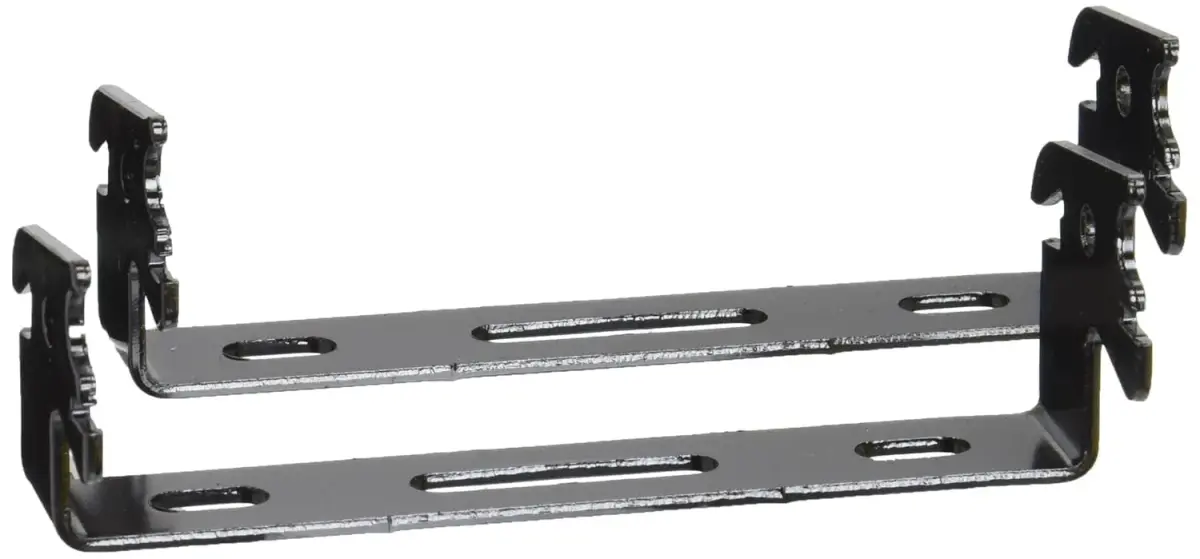 Wall Control Black 1in x 4in C-Bracket Slotted Metal Pegboard Hooks (2-Pack) | Secure Garage Tool Storage - main product image