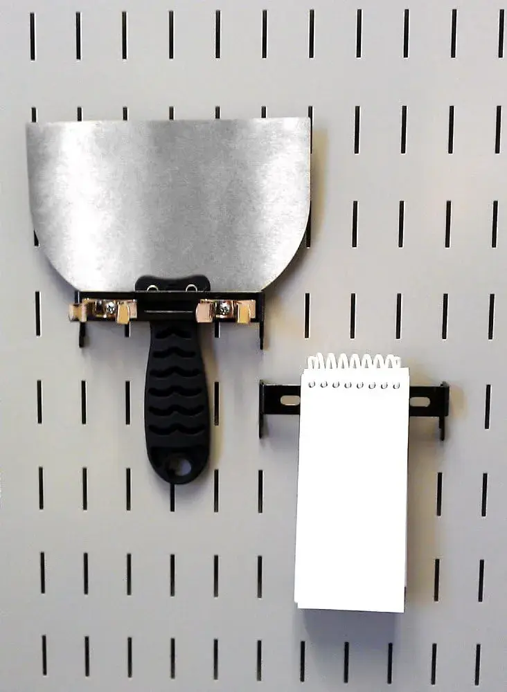 Wall Control Black 1in x 4in C-Bracket Slotted Metal Pegboard Hooks (2-Pack) | Secure Garage Tool Storage - view 5