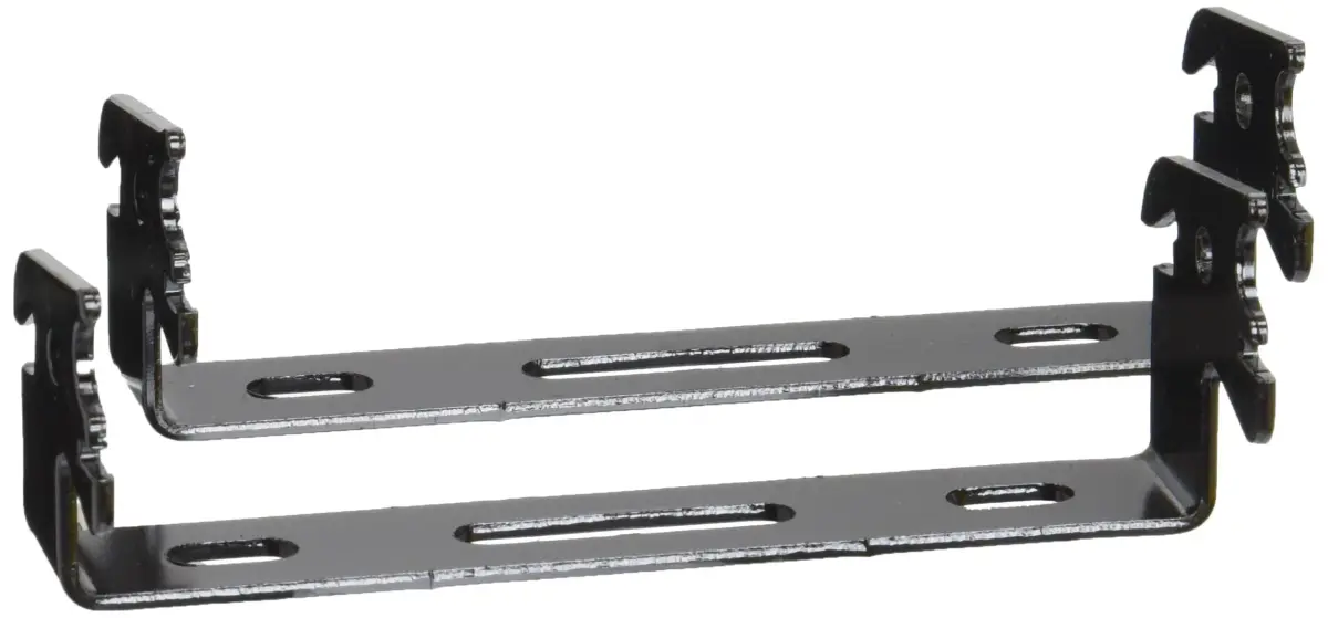 Wall Control Black 1in x 4in C-Bracket Slotted Metal Pegboard Hooks (2-Pack) | Secure Garage Tool Storage - view 2