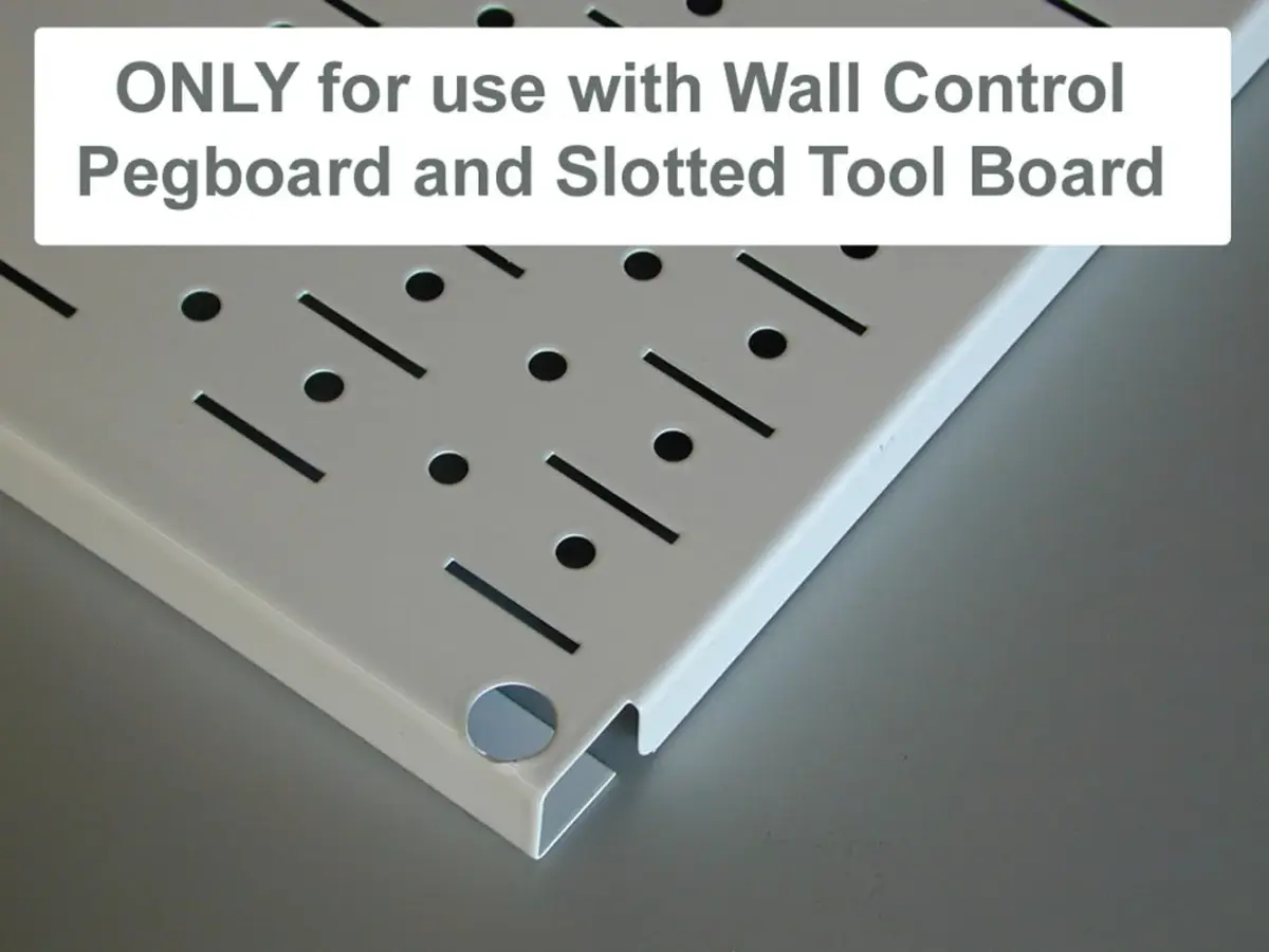 Wall Control Black 1in x 4in C-Bracket Slotted Metal Pegboard Hooks (2-Pack) | Secure Garage Tool Storage - view 4