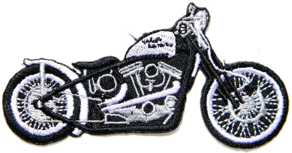 panicha biker patch White Motorcycles Model Logo Rider Biker Jacket Back Patch 3.5" x 2" | Embroidered Badge - main product image
