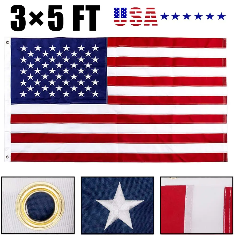 Flags Importer USA Flag 3x5' Nylon Embroidered Indoor & Outdoor Flag - view 7