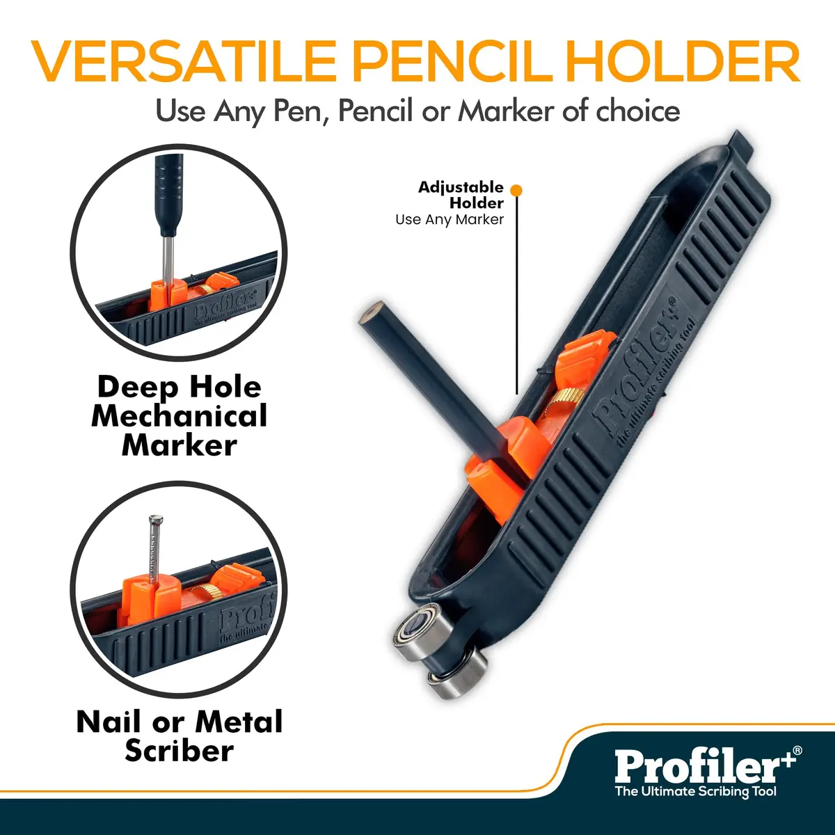 Profiler+ Multifunction Scribing Tool – Adaptable to Any Marker, Precise Woodworking & Carpentry (0.5mm) | UK Made - view 3