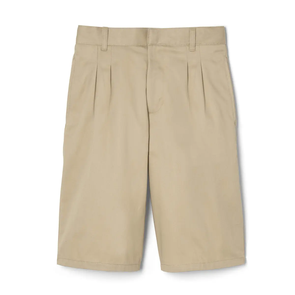 French Toast Boys' Adjustable Waist Twill Pleated Short, Khaki, Size 5 | Wrinkle-Resistant, Perfect Fit - main product image