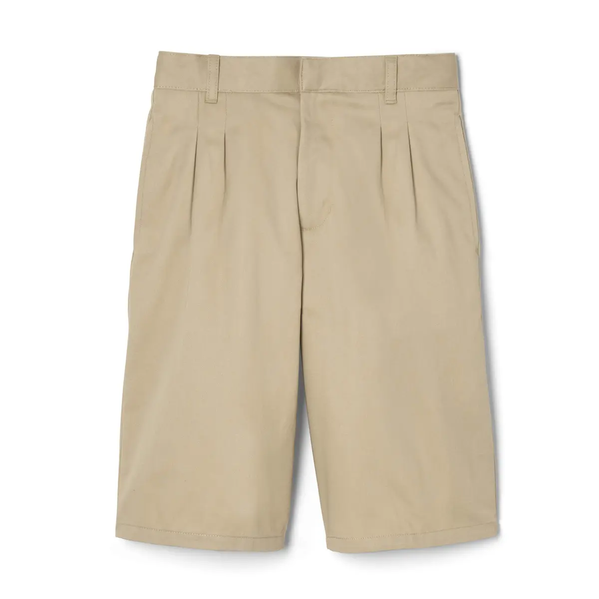 French Toast Boys' Adjustable Waist Twill Pleated Short, Khaki, Size 5 | Wrinkle-Resistant, Perfect Fit - view 3