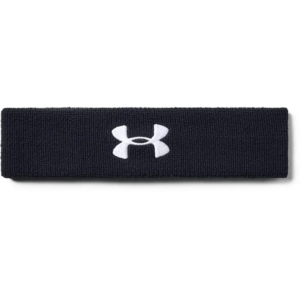 Under Armour Men's Performance Headband Black (001)/White One Size | Sweat-Wicking & Quick-Dry for Sports - main product image