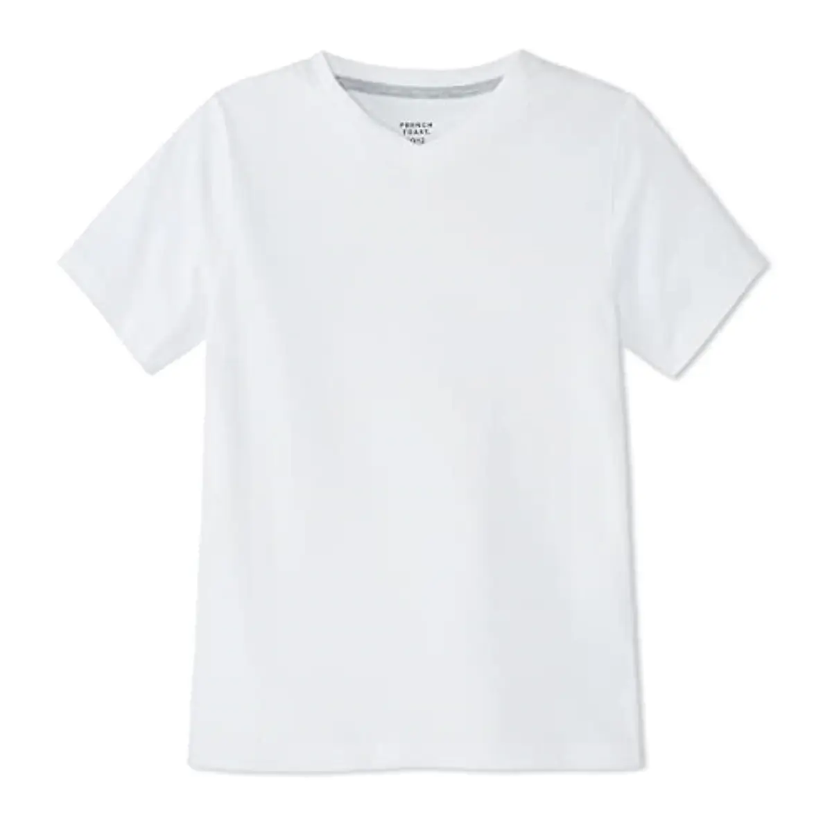 French Toast Boys' Short Sleeve V-Neck T-Shirt, White, 6-7 | Classic casual style for active boys - main product image